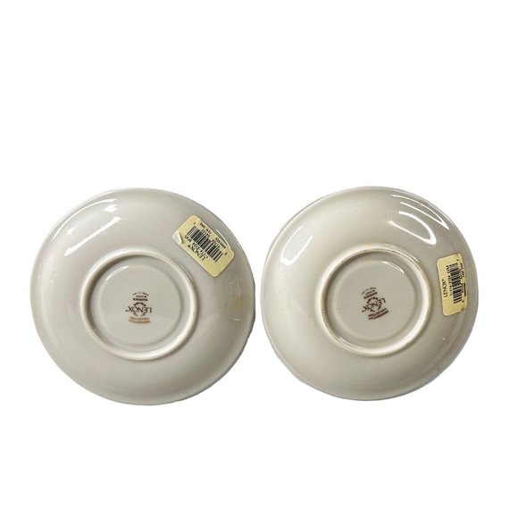 Lenox Hancock Tea Cup And Saucer Set of 2 Presidential Collection NEW Ivory Foot - Picture 9 of 9